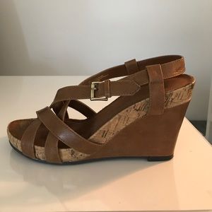Strappy brown wedges